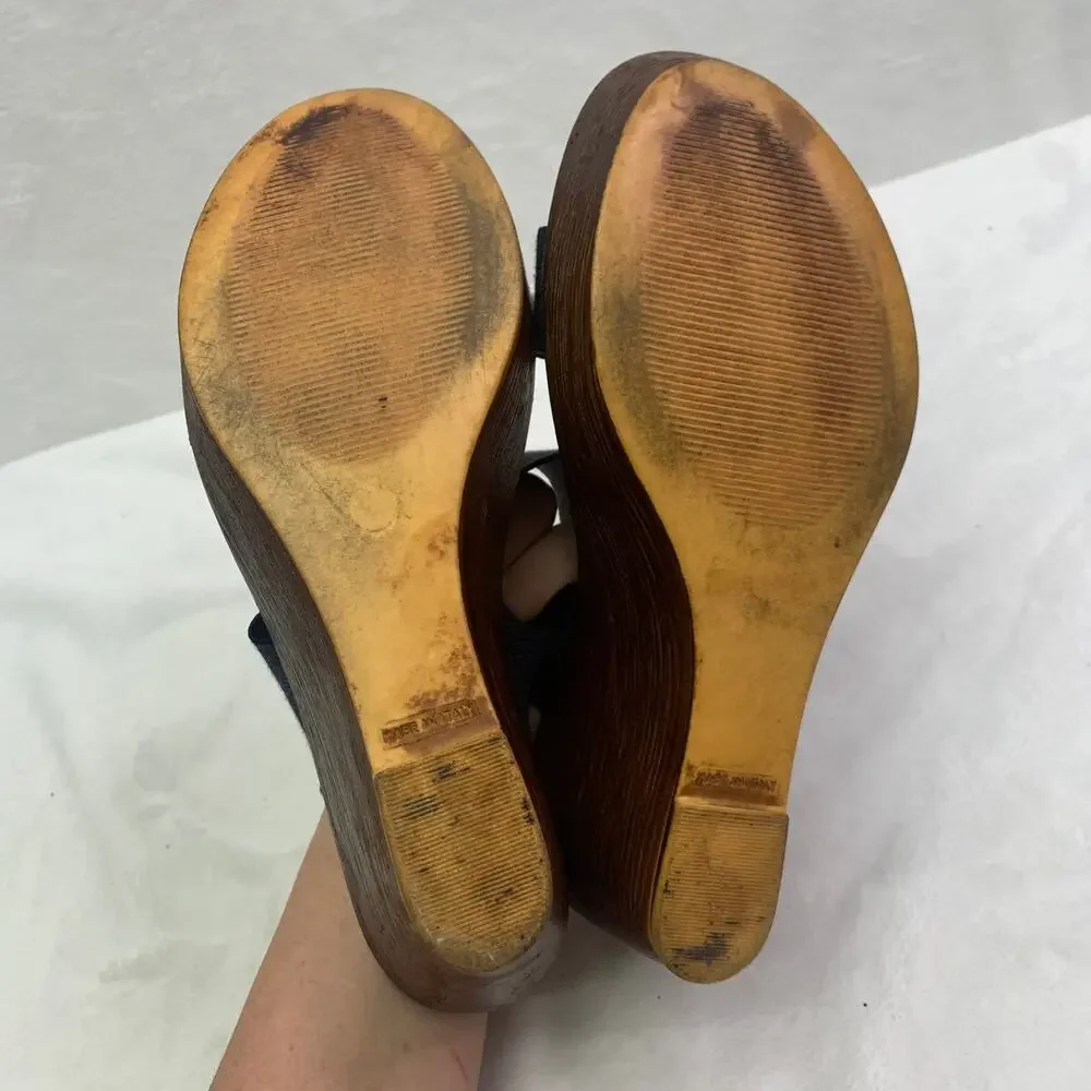 Italian Shoemaker Womens Sz 10 Daizy Denim Summer Wedge 3